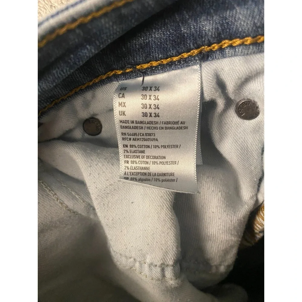 American Eagle Skinny Jeans Men's 30x34 Blue Medium Wash Extreme Flex Stretch